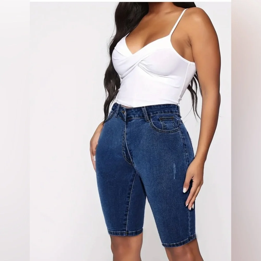 Bermuda -Premium Mid length Jean Shorts - Picture 1 of 9